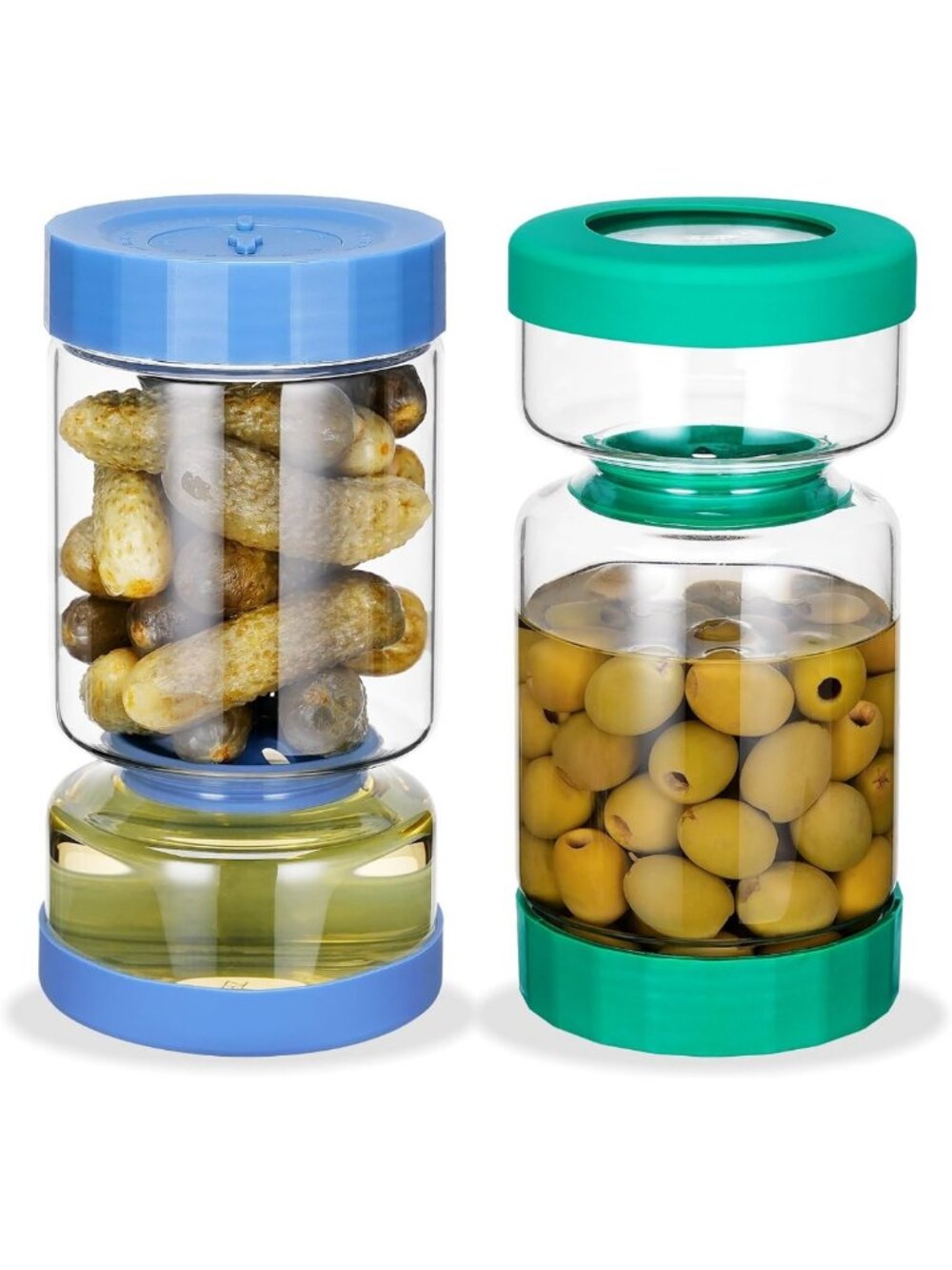 Airtight 37oz Pickle Jar with Strainer Flip - Perfect for Pickling & Food